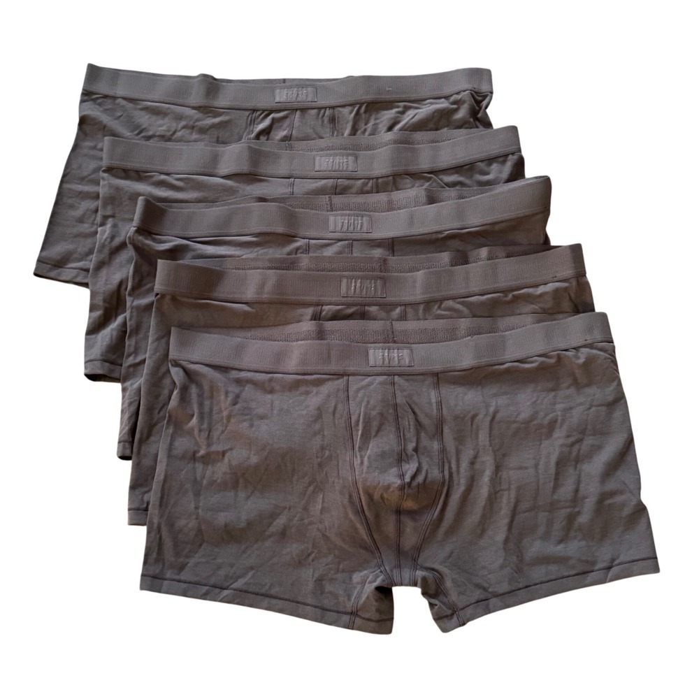 NWOT SKIMS Men Cotton Modal Boxer Brief 5-Pack Charcoal Brown Size 4X Big & Tall
